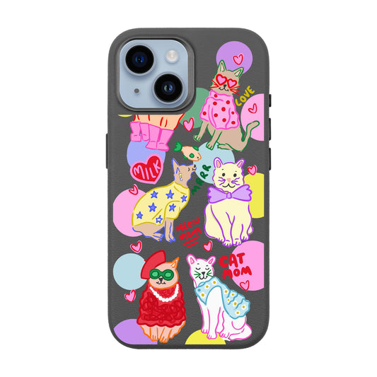 CAT MOM-iPhone 14 Leather Premium Kılıf MagSafe Özellikli