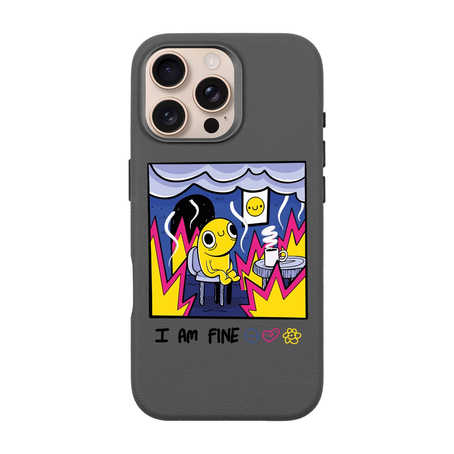 I AM FINE-iPhone 16 Pro Max Leather Premium Kılıf MagSafe Özellikli