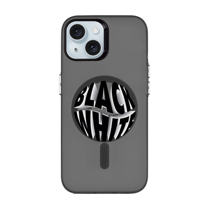 BLACK WHITE-iPhone 15 Hold Kılıf MagSafe Özellikli