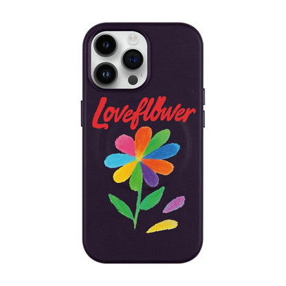 LOVE FLOWER-iPhone 14 Pro Max Leather Kılıf MagSafe Özellikli
