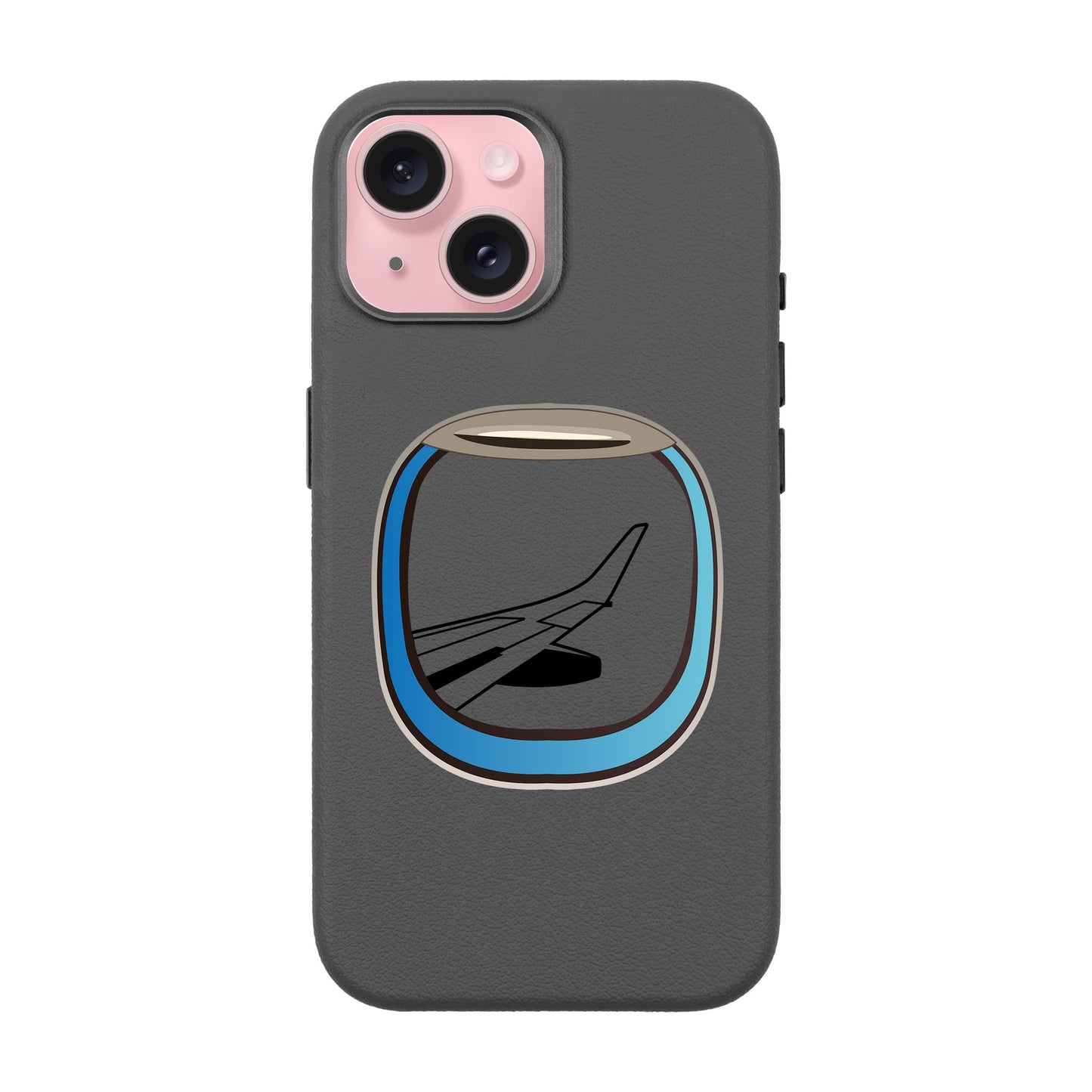 AIRCRAFT WINDOW-iPhone 15 Leather Premium Kılıf MagSafe Özellikli