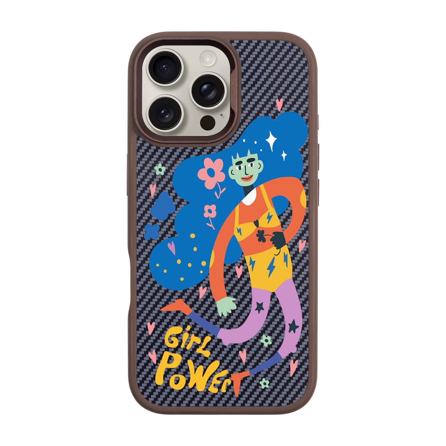 GIRL POWER-iPhone 16 Pro Max Plaid Kılıf MagSafe Özellikli