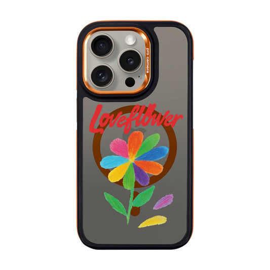 LOVE FLOWER-iPhone 15 Pro Dark Kılıf MagSafe Özellikli
