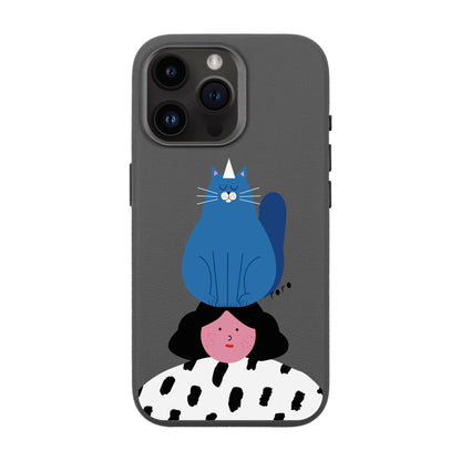 NAUGHTY CAT-iPhone 14 Pro Max Leather Premium Kılıf MagSafe Özellikli