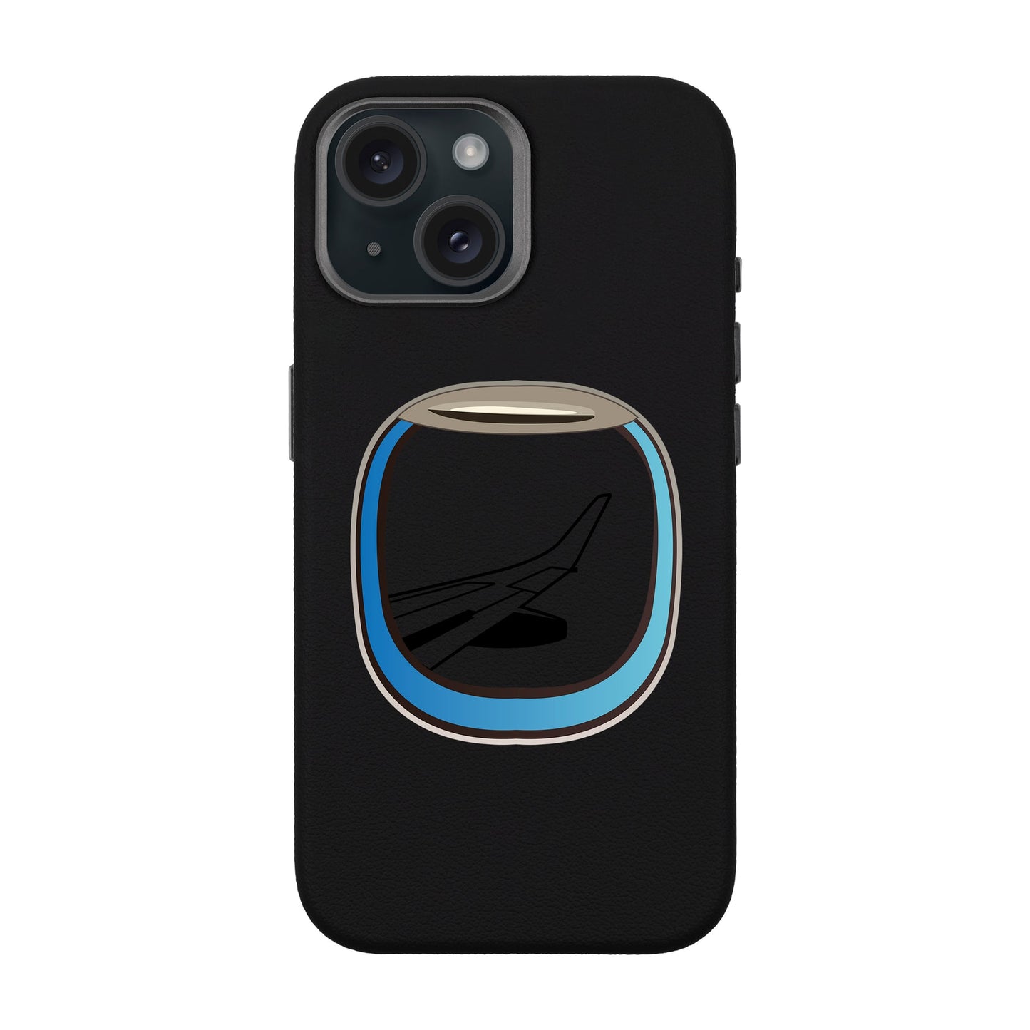 AIRCRAFT WINDOW-iPhone 15 Leather Premium Kılıf MagSafe Özellikli