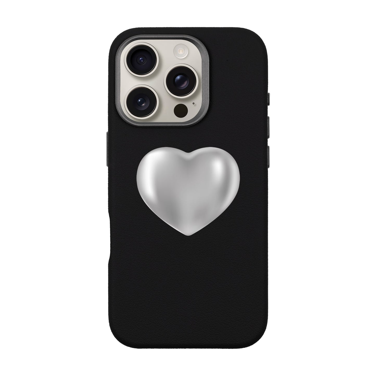SILVER HEART-iPhone 16 Pro Leather Premium Kılıf MagSafe Özellikli