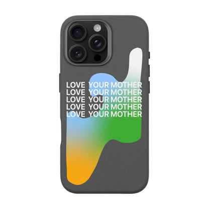 LOVE YOUR MOTHER-iPhone 16 Pro Max Leather Premium Kılıf MagSafe Özellikli
