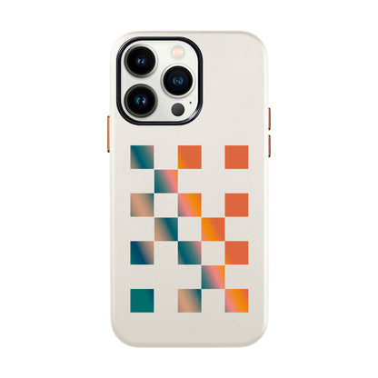 GRADIENT CHECKMATE-iPhone 13 Pro Leather Kılıf