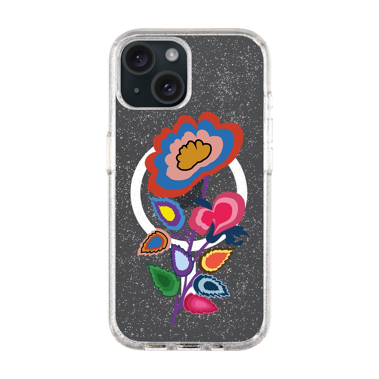 KNITTED FLOWER-iPhone 14 Plus Shiny Kılıf MagSafe Özellikli