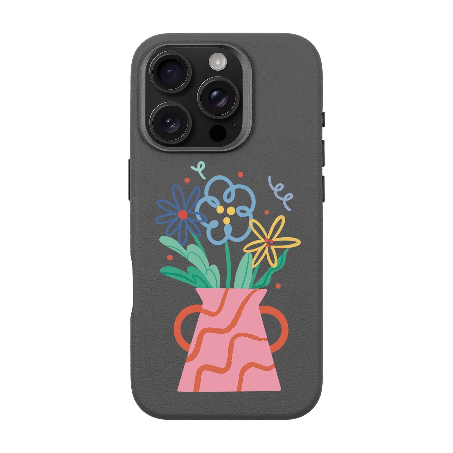 PINK VASE-iPhone 16 Pro Leather Premium Kılıf MagSafe Özellikli