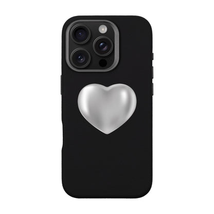 SILVER HEART-iPhone 16 Pro Leather Premium Kılıf MagSafe Özellikli