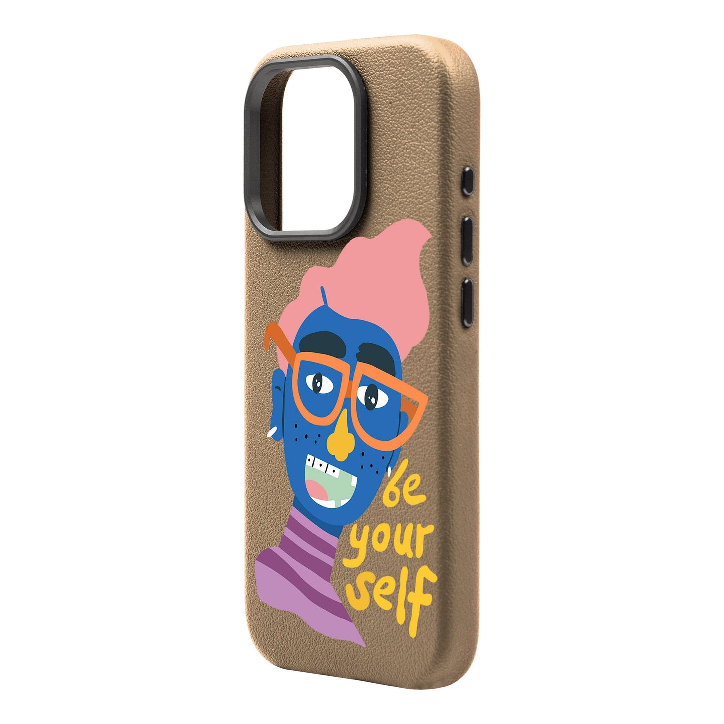 BE YOURSELF-iPhone 16 Pro Max Leather Premium Kılıf MagSafe Özellikli