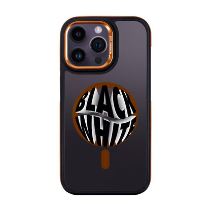 BLACK WHITE-iPhone 14 Pro Max Dark Kılıf MagSafe Özellikli