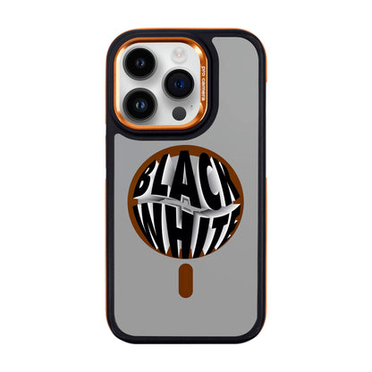 BLACK WHITE-iPhone 14 Pro Dark Kılıf MagSafe Özellikli