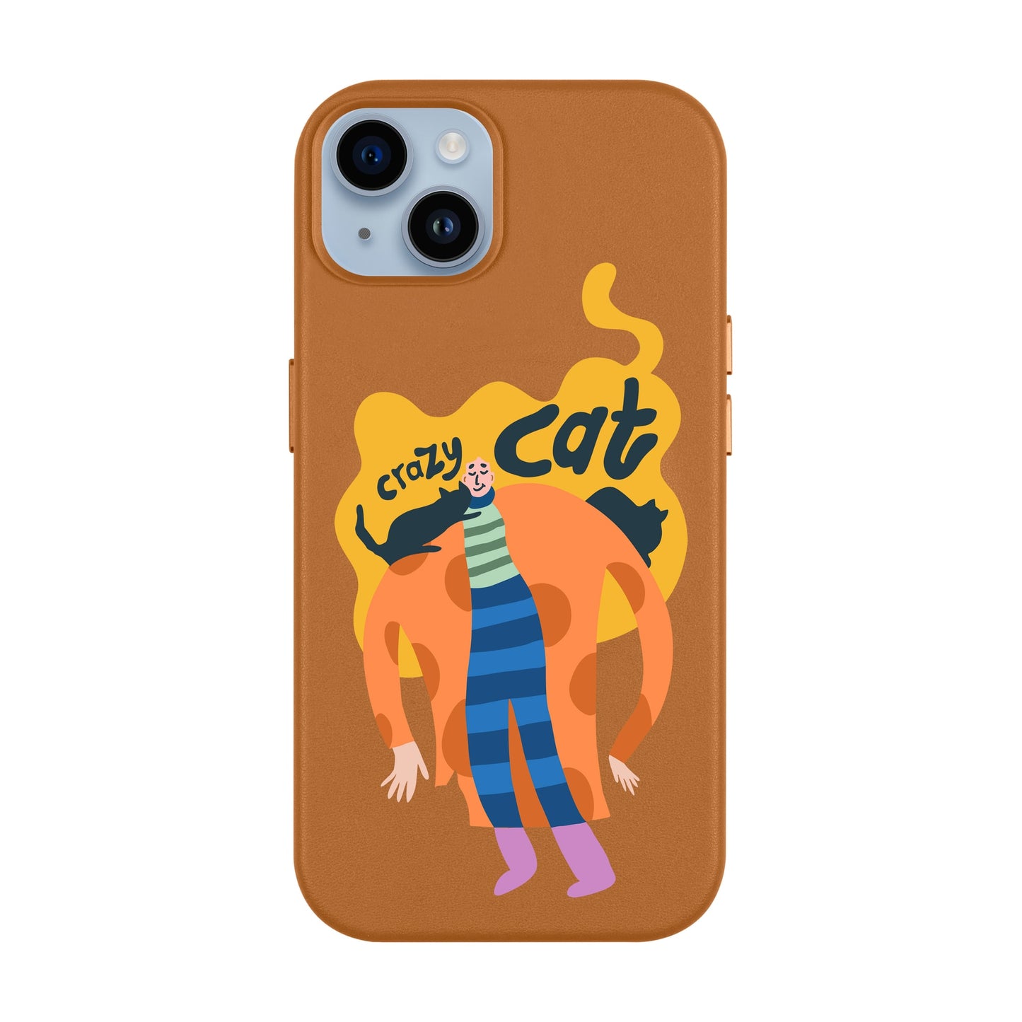 CRAZY CAT-iPhone 14 Plus Leather Kılıf MagSafe Özellikli