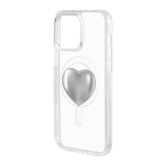 SILVER HEART-iPhone 15 Pro Max Solid Kılıf MagSafe Özellikli