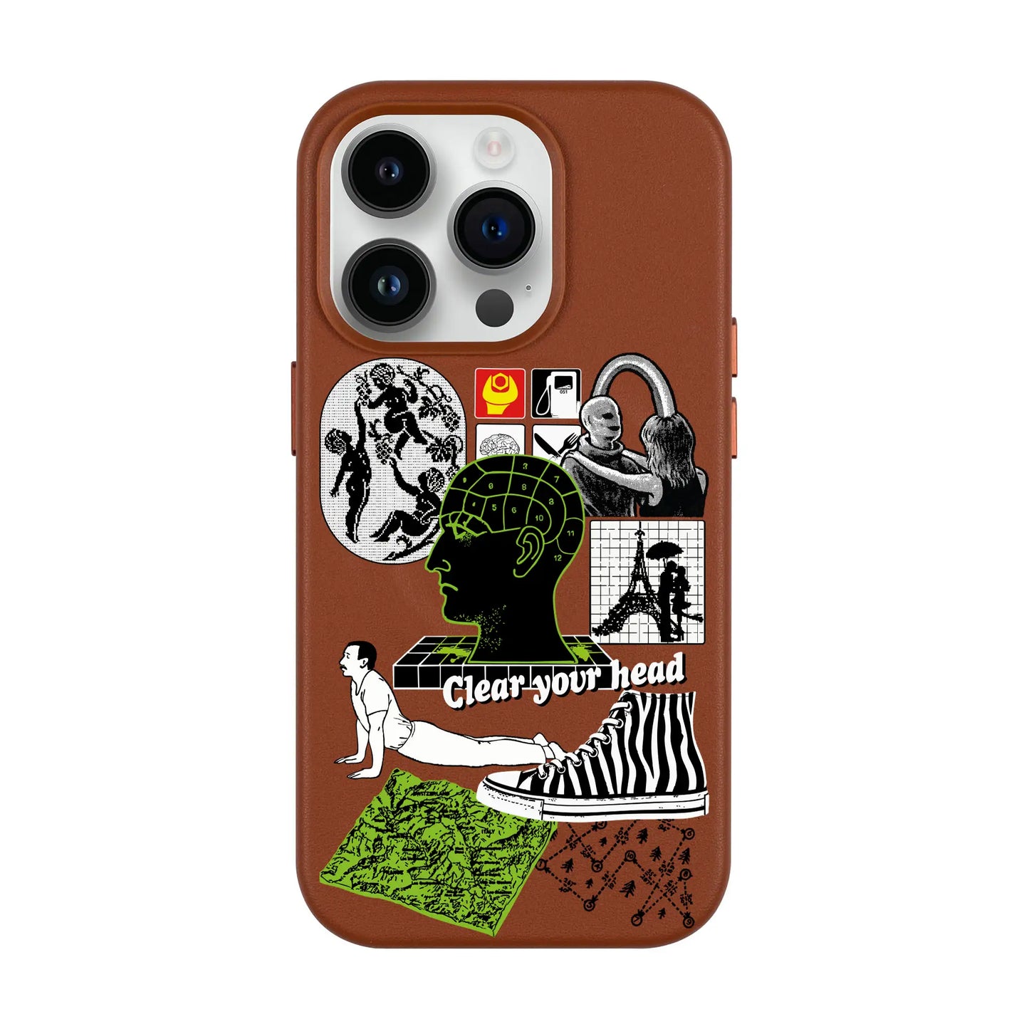 CLEAR YOUR HEAD-iPhone 14 Pro Leather Kılıf MagSafe Özellikli