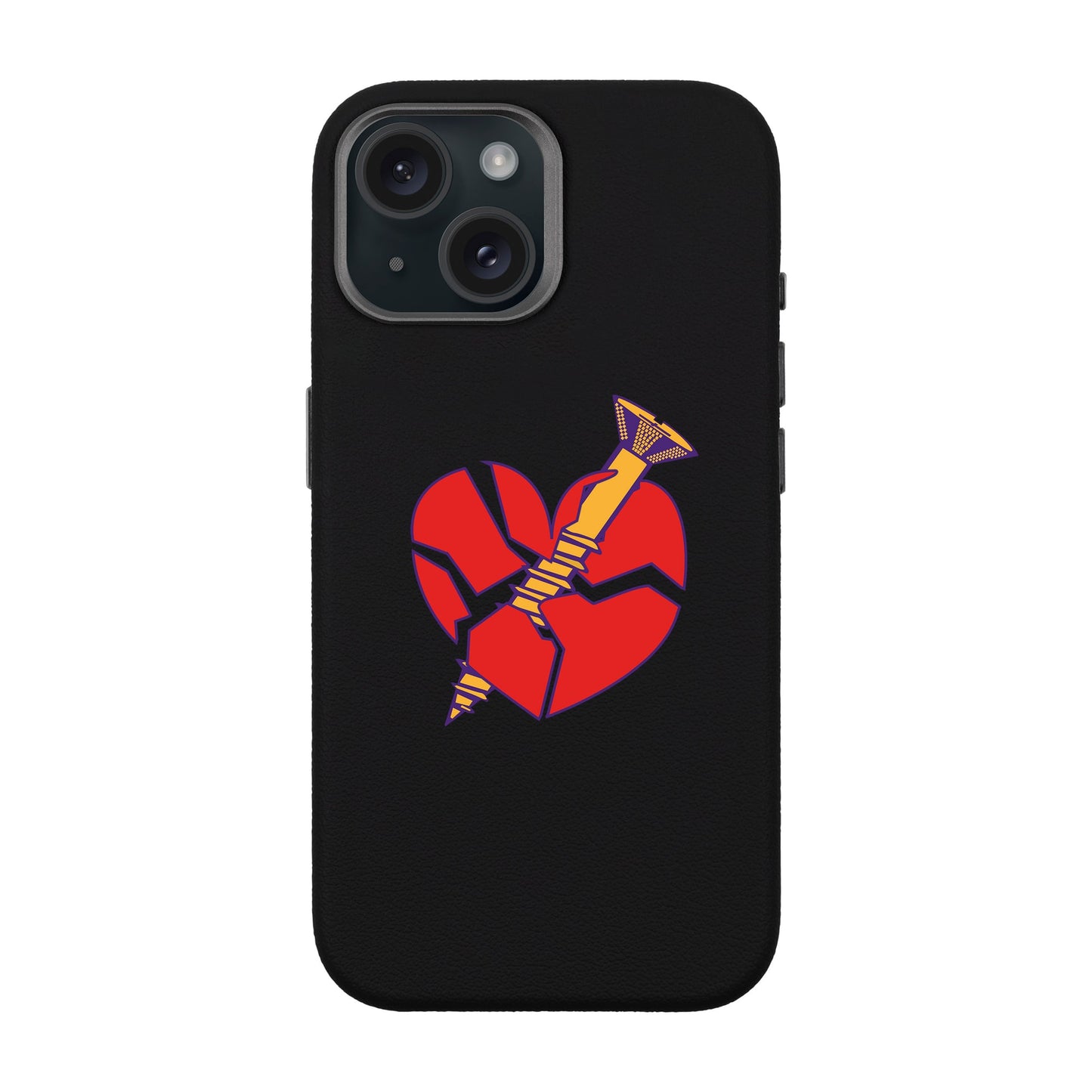BROKEN HEART-iPhone 15 Leather Premium Kılıf MagSafe Özellikli