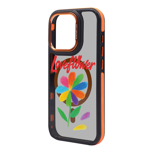 LOVE FLOWER-iPhone 15 Dark Kılıf MagSafe Özellikli