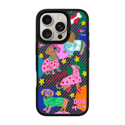 DOG MOM-iPhone 16 Pro Plaid Kılıf MagSafe Özellikli