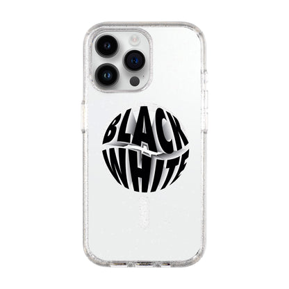 BLACK WHITE-iPhone 14 Pro Max Shiny Kılıf MagSafe Özellikli