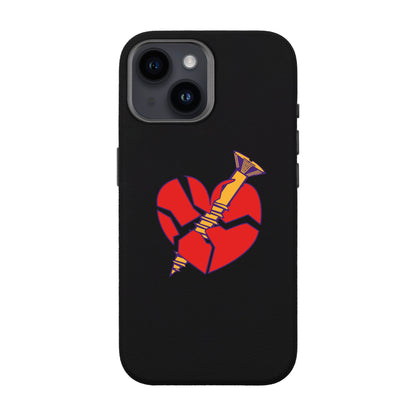 BROKEN HEART-iPhone 14 Leather Premium Kılıf MagSafe Özellikli