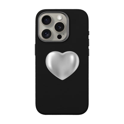 SILVER HEART-iPhone 15 Pro Leather Premium Kılıf MagSafe Özellikli