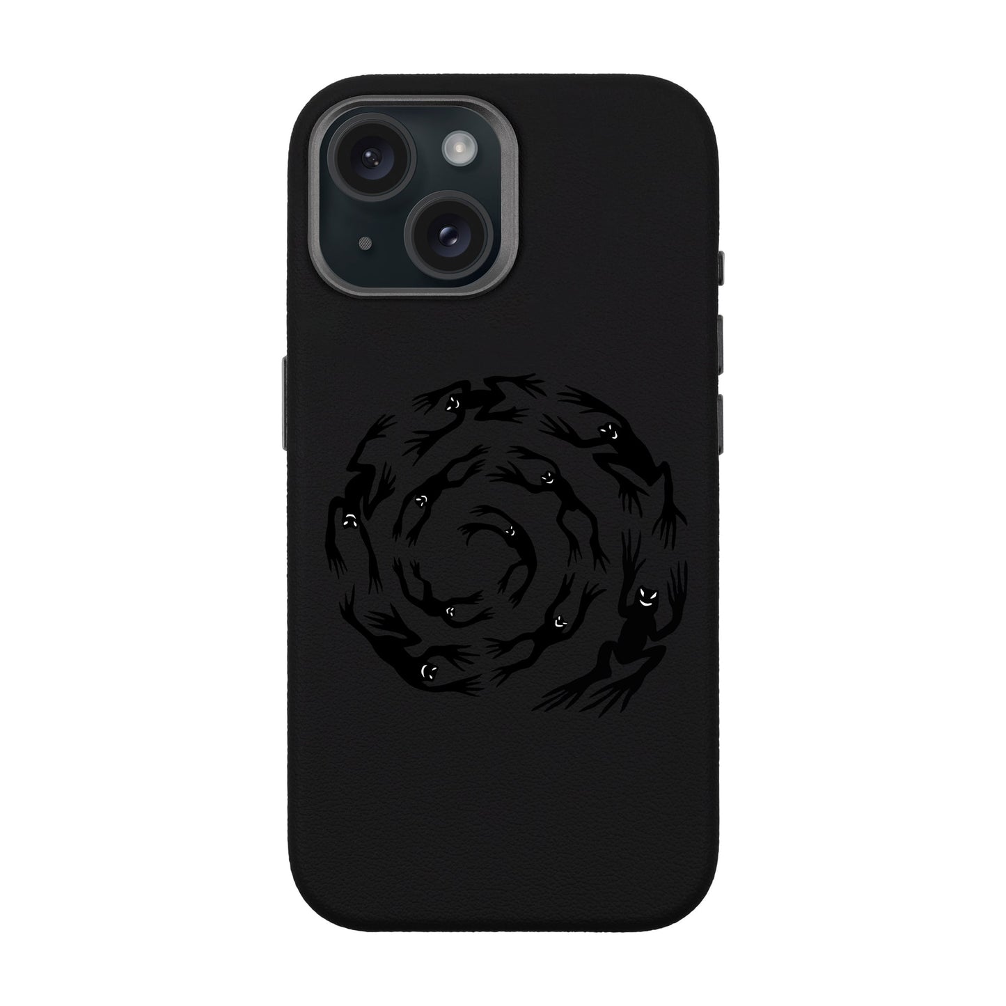SWIRLING FROGS-iPhone 15 Leather Premium Kılıf MagSafe Özellikli