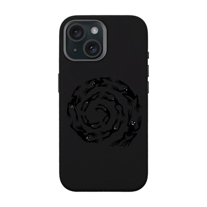 SWIRLING FROGS-iPhone 15 Leather Premium Kılıf MagSafe Özellikli