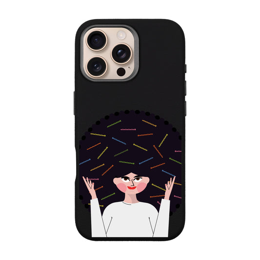 TANGLES OF HAPPINESS-iPhone 16 Pro Max Leather Premium Kılıf MagSafe Özellikli