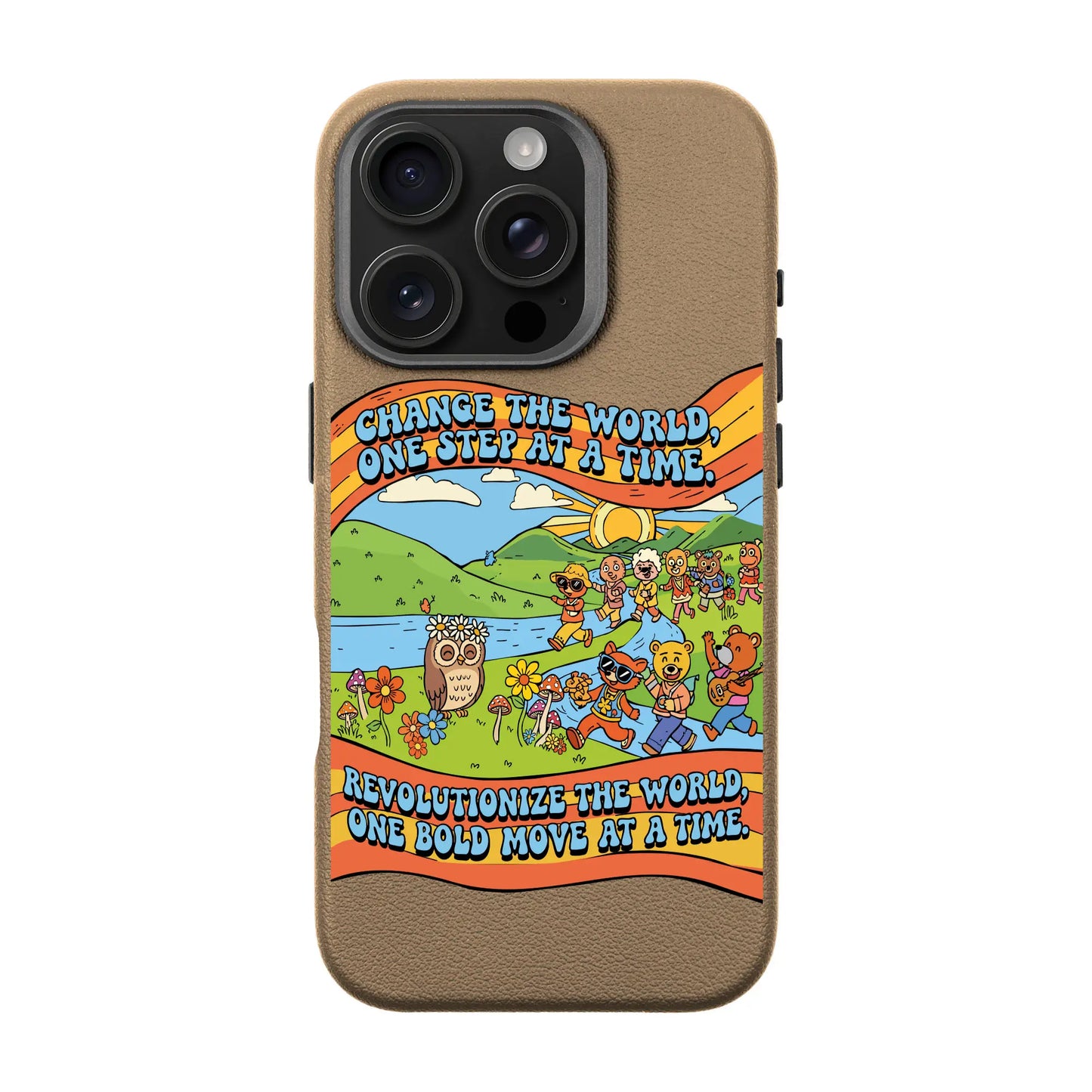 CHANGE THE WORLD-iPhone 16 Pro Leather Premium Kılıf MagSafe Özellikli