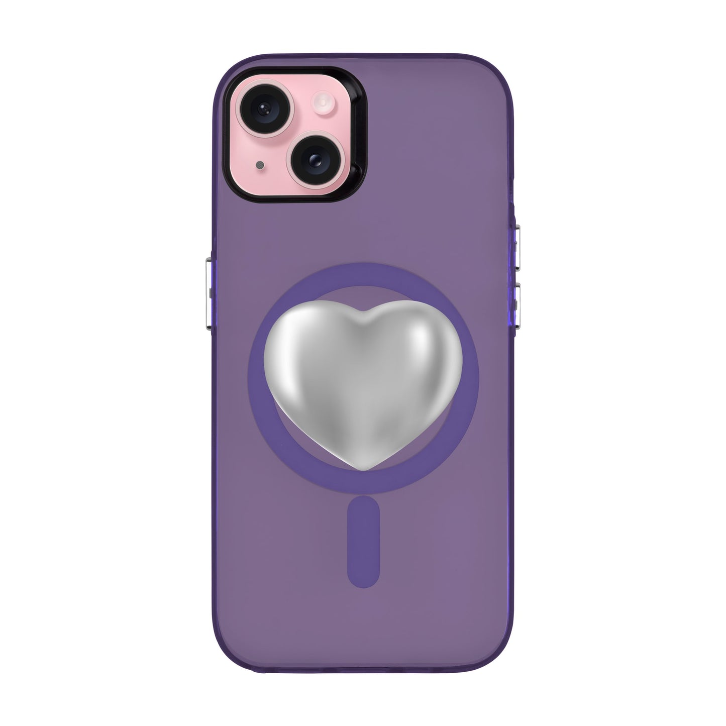 SILVER HEART-iPhone 15 Plus Hold Kılıf MagSafe Özellikli