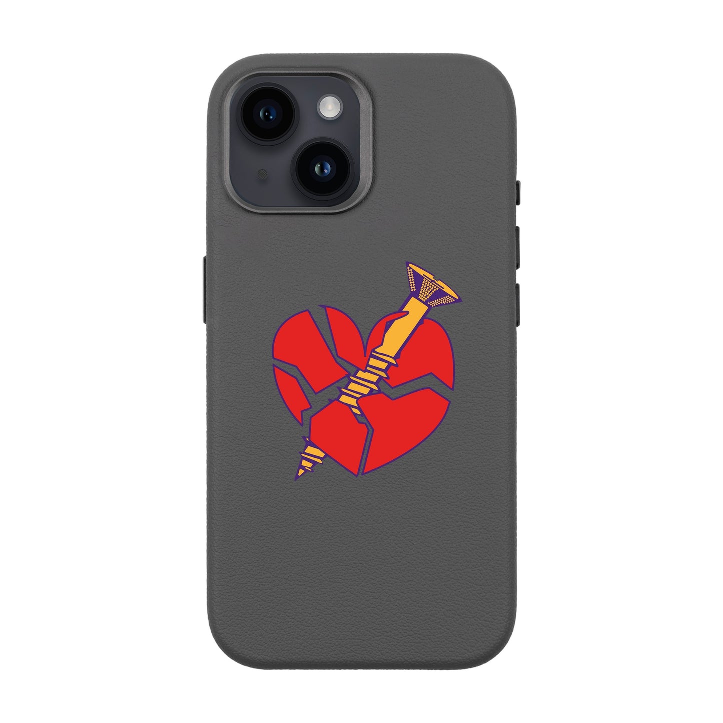 BROKEN HEART-iPhone 14 Leather Premium Kılıf MagSafe Özellikli