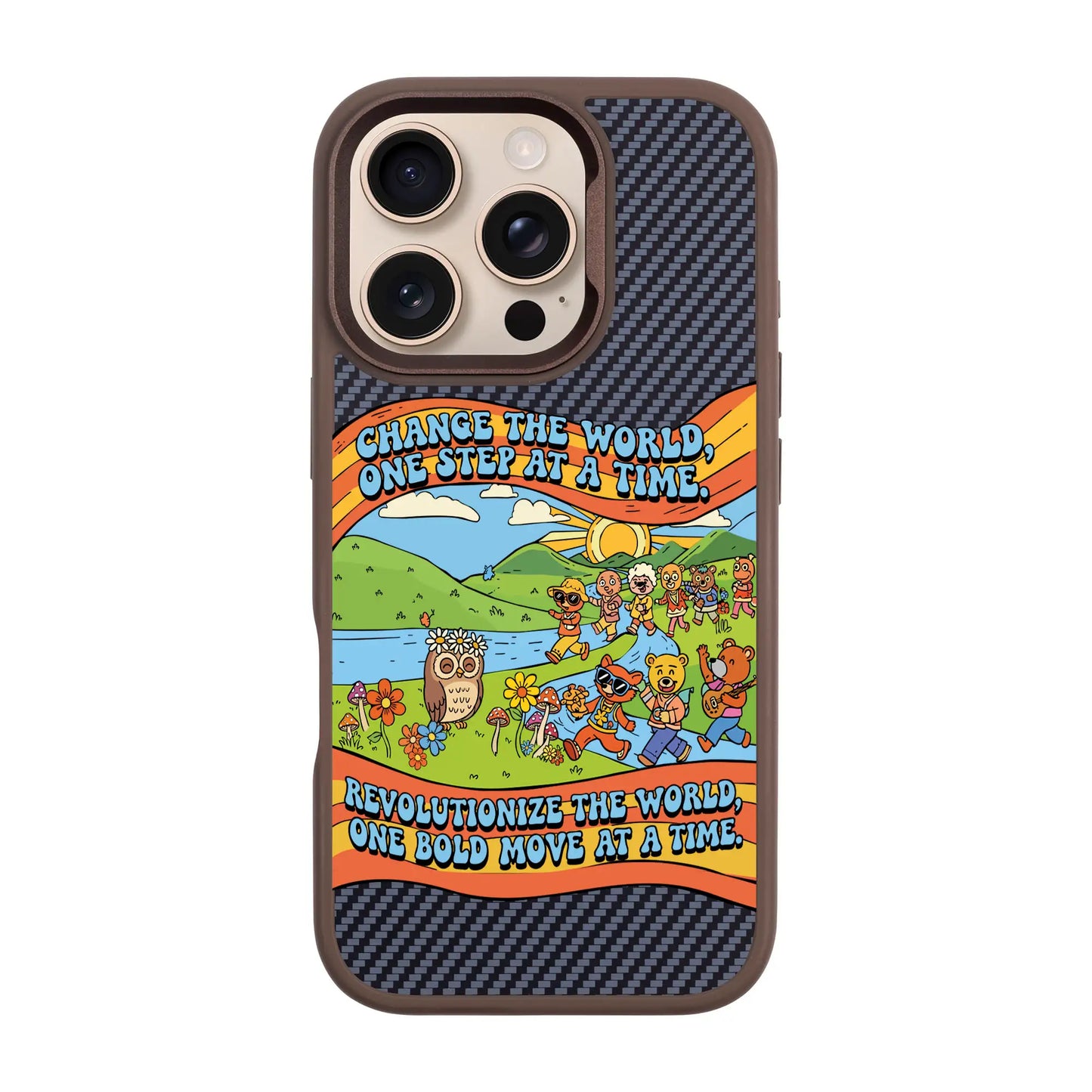 CHANGE THE WORLD-iPhone 16 Pro Plaid Kılıf MagSafe Özellikli