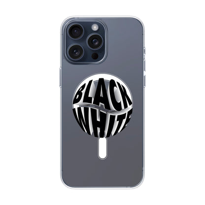 BLACK WHITE-iPhone 15 Pro Max Solid Kılıf MagSafe Özellikli