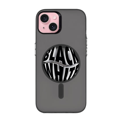 BLACK WHITE-iPhone 15 Plus Hold Kılıf MagSafe Özellikli