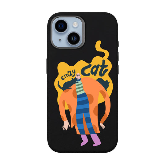 CRAZY CAT-iPhone 13 Leather Premium Kılıf MagSafe Özellikli