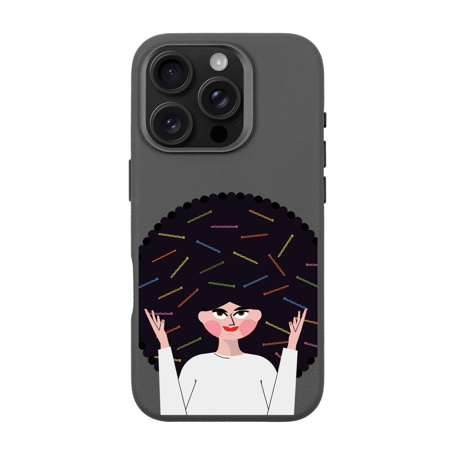 TANGLES OF HAPPINESS-iPhone 16 Pro Leather Premium Kılıf MagSafe Özellikli