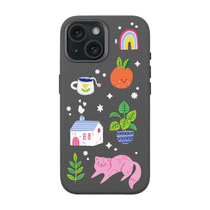 FRESH SPRING-iPhone 15 Leather Premium Kılıf MagSafe Özellikli