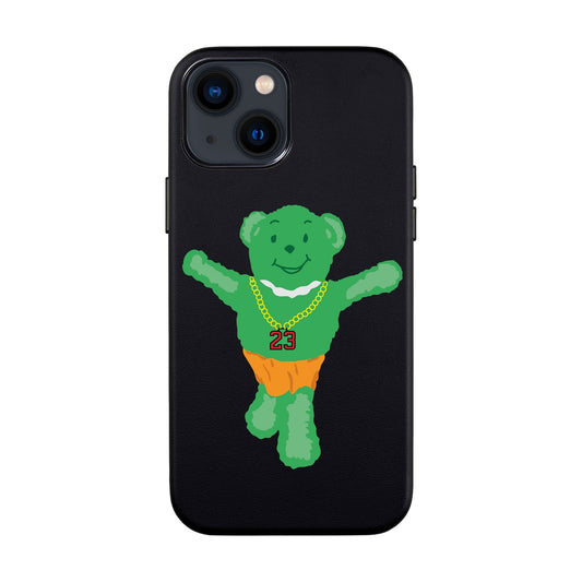 GREEN BEAR-iPhone 14 Leather Kılıf