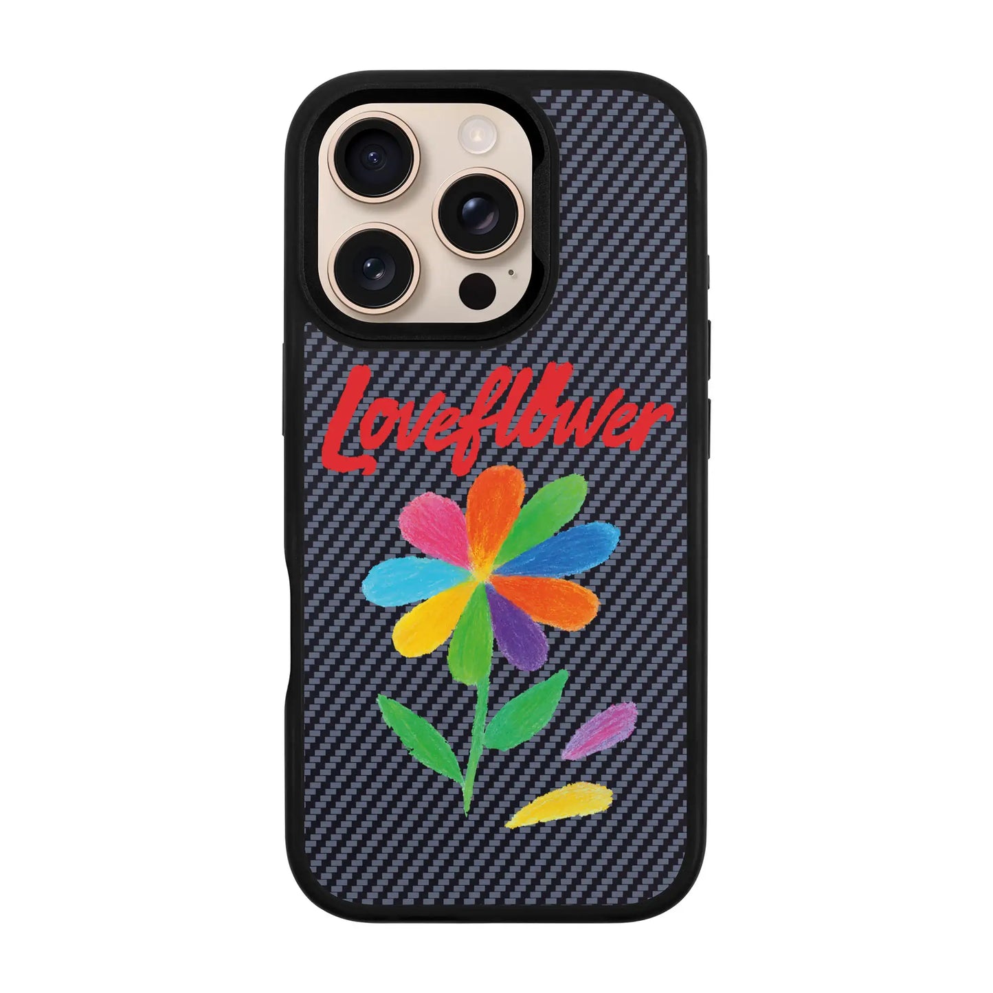 LOVE FLOWER-iPhone 16 Pro Plaid Kılıf MagSafe Özellikli