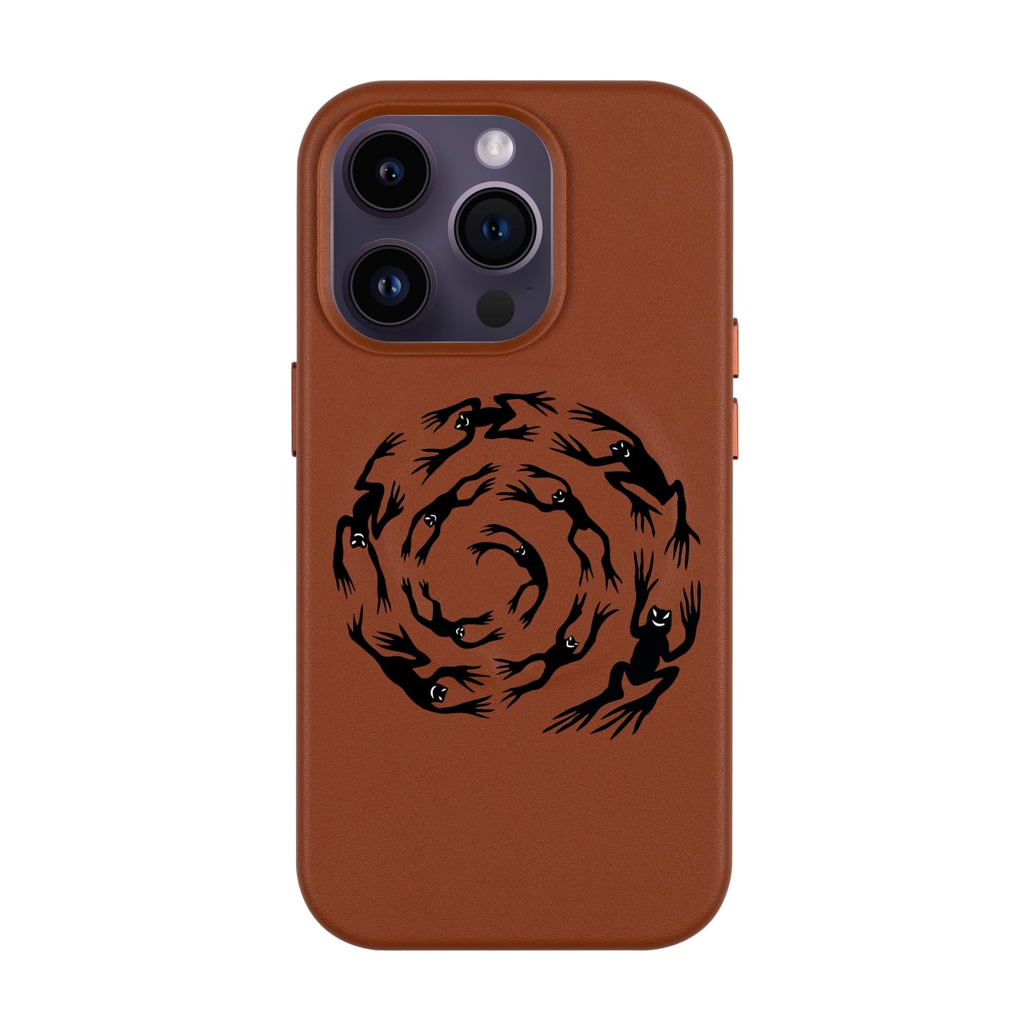 SWIRLING FROGS-Leather Kılıf MagSafe Özellikli - iPhone 14 Pro