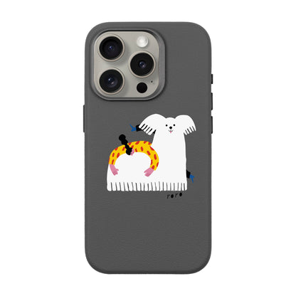 FANCY DOG-iPhone 15 Pro Leather Premium Kılıf MagSafe Özellikli