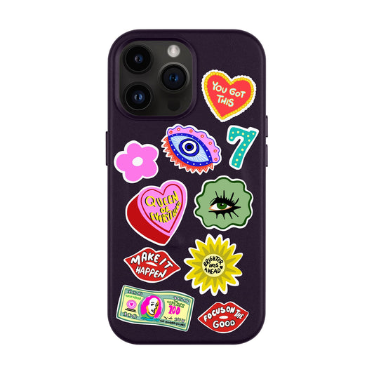 HM STICKERS-iPhone 14 Pro Max Leather Kılıf MagSafe Özellikli