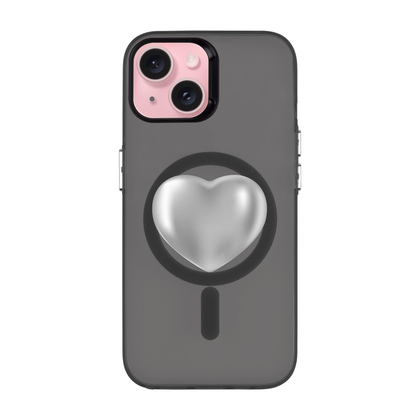 SILVER HEART-iPhone 15 Hold Kılıf MagSafe Özellikli