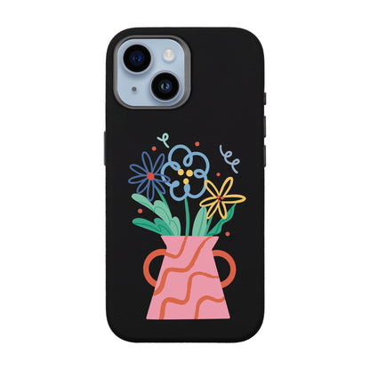PINK VASE-iPhone 13 Leather Premium Kılıf MagSafe Özellikli