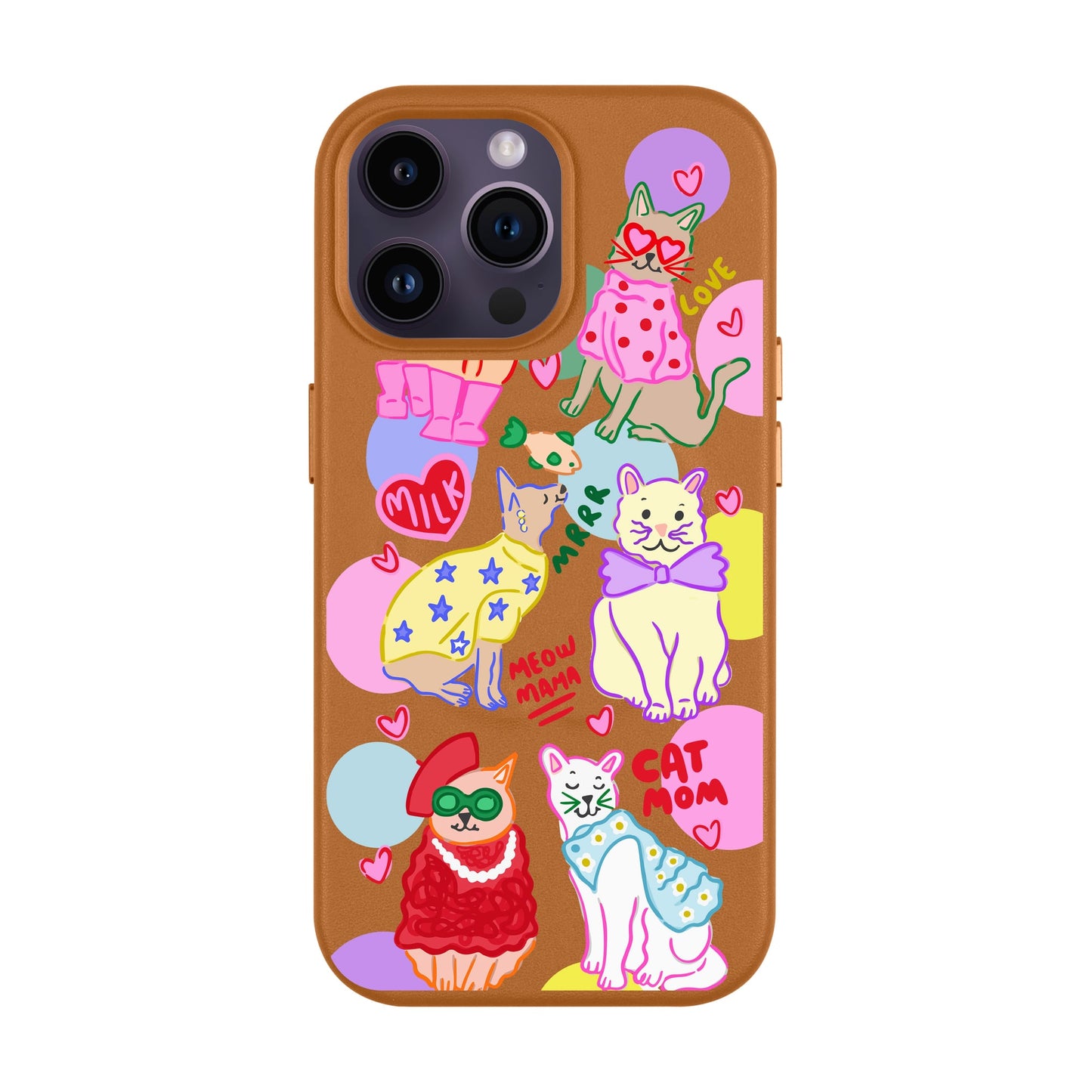 CAT MOM-iPhone 14 Pro Max Leather Kılıf MagSafe Özellikli