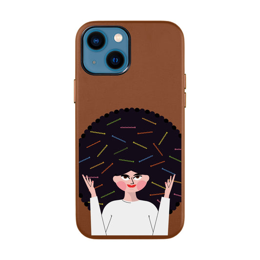 TANGLES OF HAPPINESS-iPhone 14 Leather Kılıf