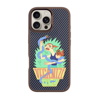 VEGANİZE-iPhone 16 Pro Max Plaid Kılıf MagSafe Özellikli