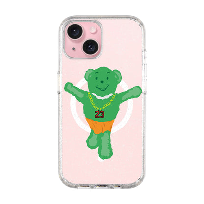 GREEN BEAR-iPhone 15 Shiny Kılıf MagSafe Özellikli